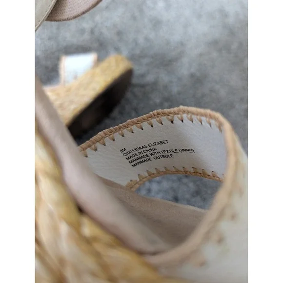 Altar'd State Elizabeth White Raffia Wedge Espadrille Sandals Mens 8M - Picture 7 of 7